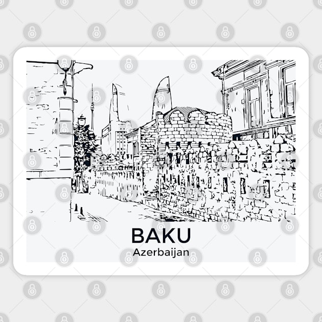 Baku - Azerbaijan Magnet by Lakeric